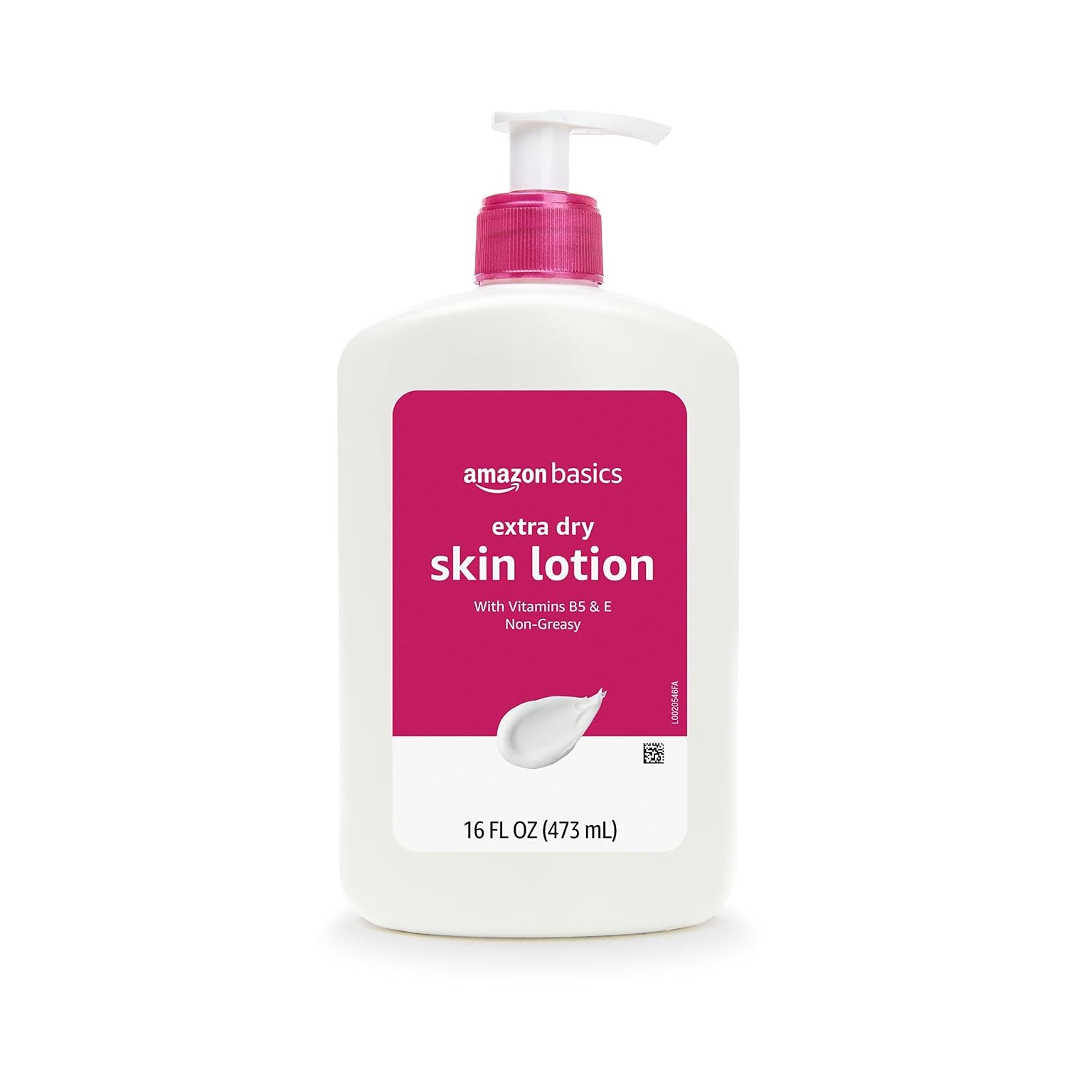 Amazon Basics Body Lotion For Dry Skin with Vitamins B5 & E, Clean Scent, 16 fl