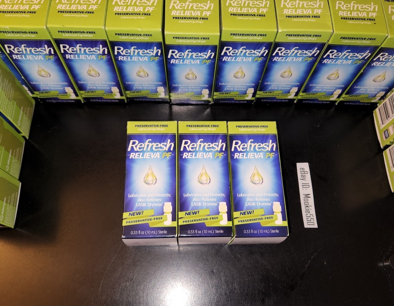 EXP 04/2025+ 3 Box Lot REFRESH RELIEVA PF PRESERVATIVE FREE Eye Drops .33oz 10mL