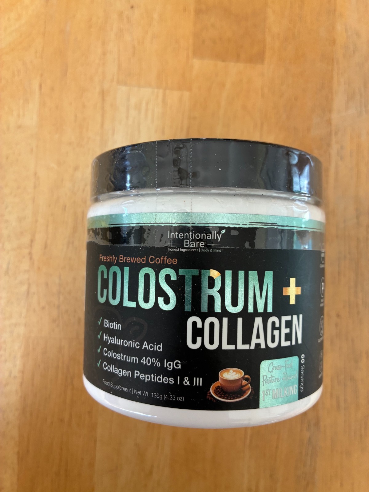 Intentionally Bare Bovine Colostrum & Collagen Powder Brewed Coffee Flavor
