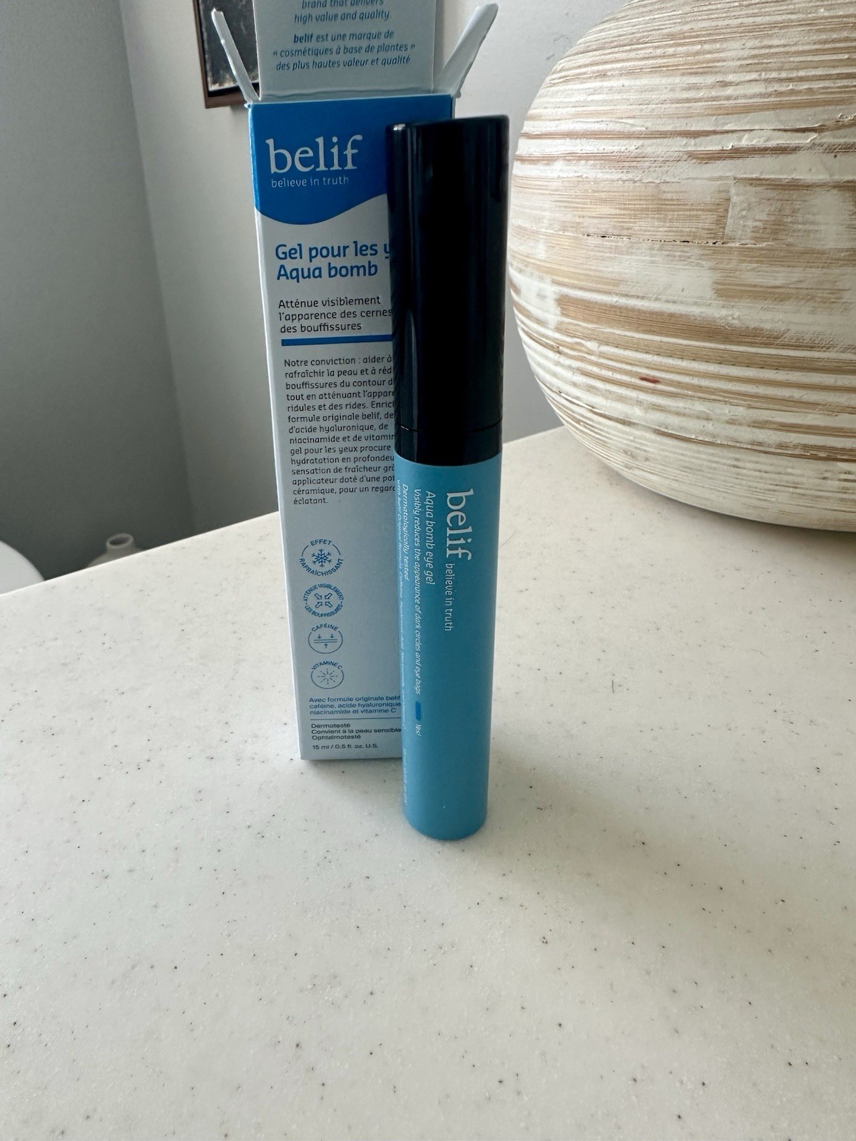 belif Aqua Bomb Eye Gel Cooling Hydrating Dark Circles Puffiness 0.5 fl oz