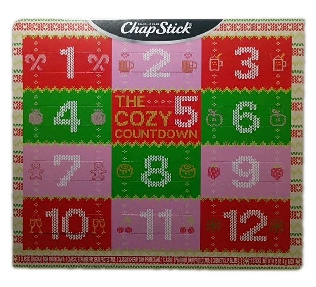ChapStick ~12 Days Of Christmas / Advent Calendar Lip Balm Gift Set ~12 Flavors