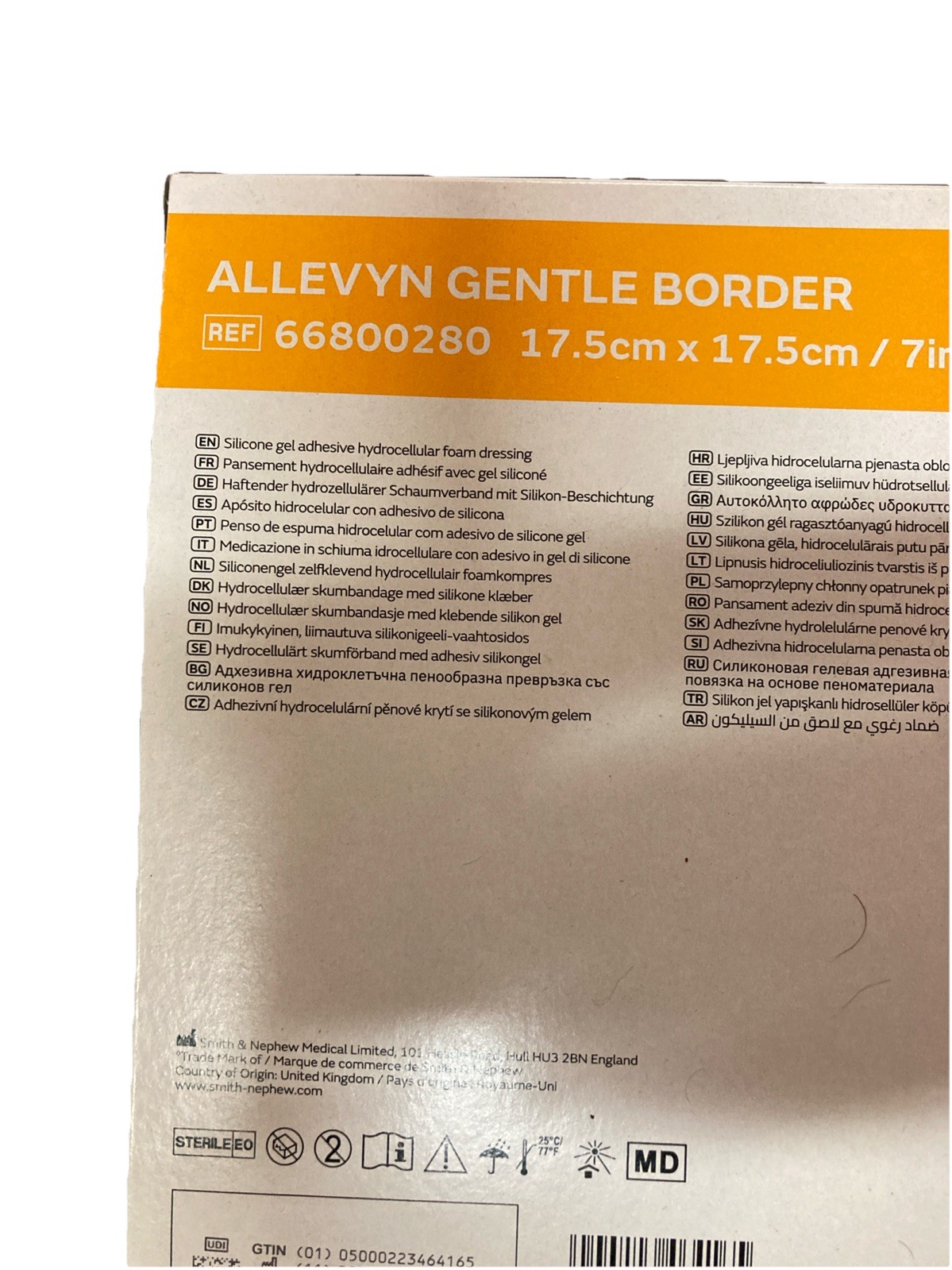 ALLEVYN Gentle Border Hydrocellular Dressing 7″ x 7″ CS Of 40 Exp 06-2026