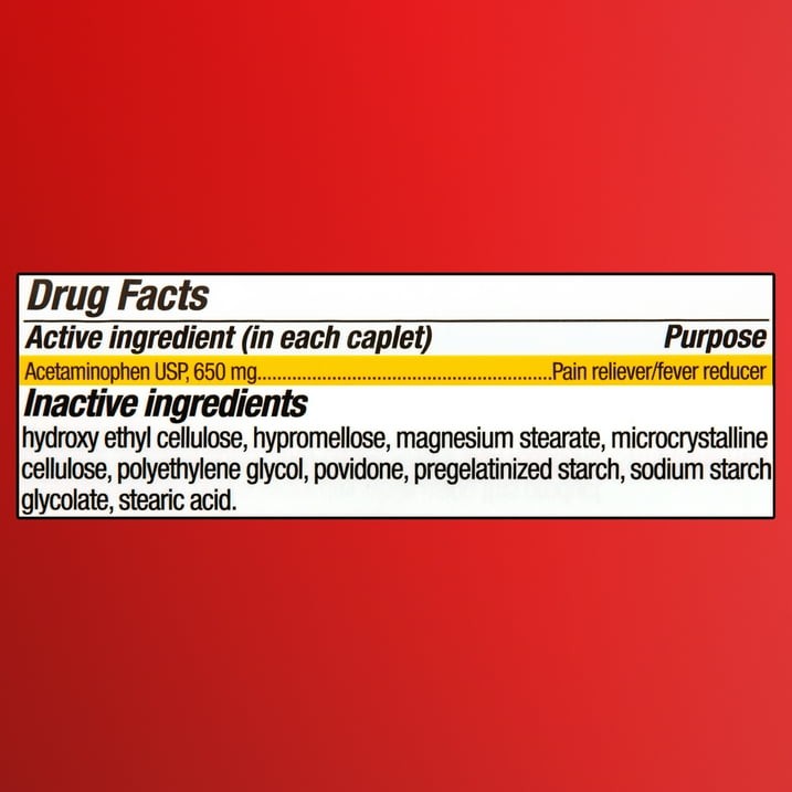 **Equate Acetaminophen 650mg Extended Release Tablets 225 Count Easy-Open Cap**