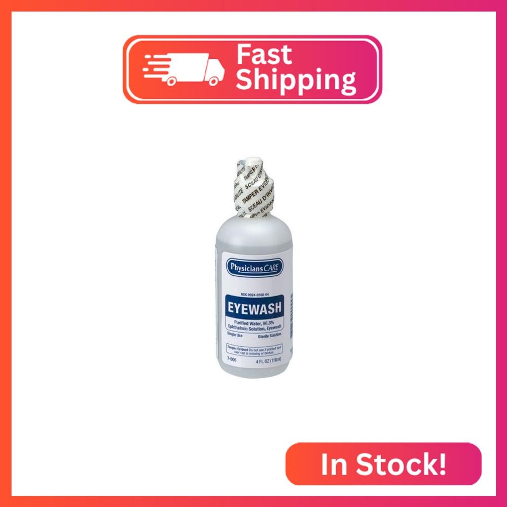 PhysiciansCare by First Aid Only 7-006 Eye Wash Solution, 4 oz Bottle