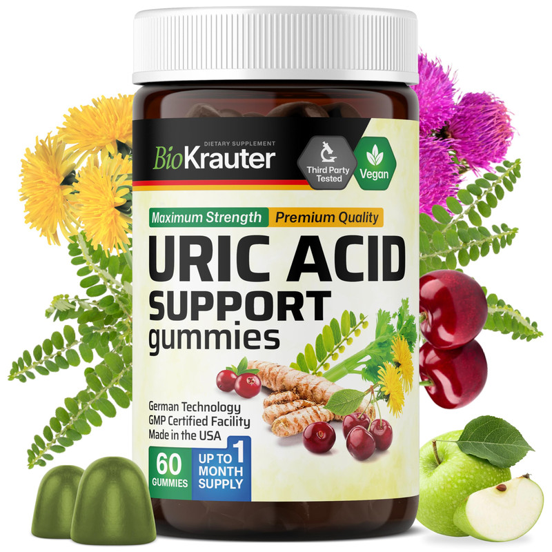 Bio Krauter 7-In-1 Uric Acid Supplement – Tart Cherry Chanca Piedra Cranberry