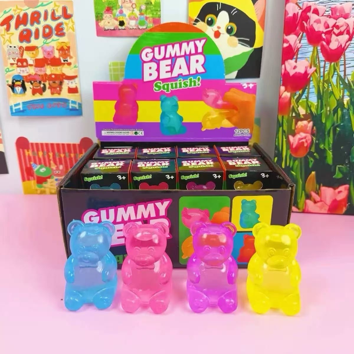 1Pcs Gummy Bear Squishy Toy Soft Squeeze Stress Relief Fidget Unbranded