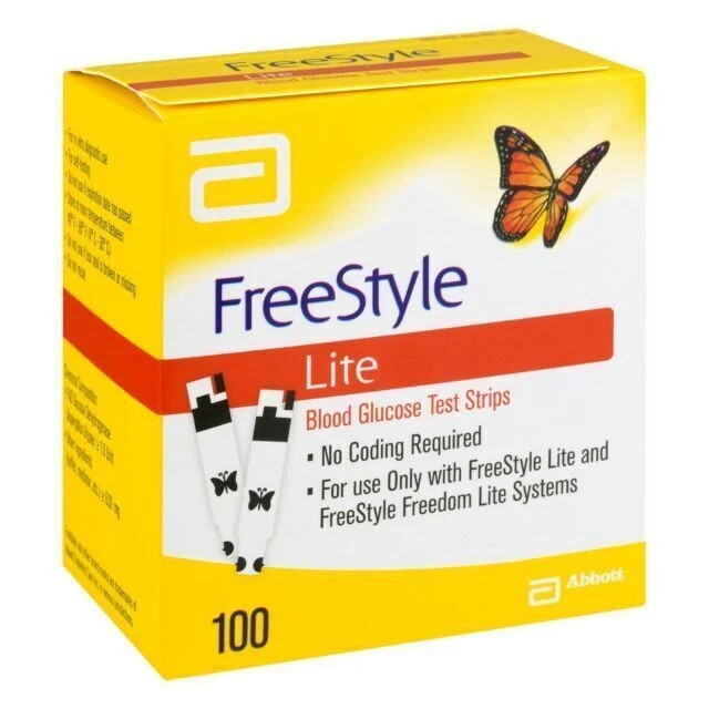 100 FreeStyle Lite Blood Glucose Test Strips exp 2/28/28 SHIPS SAME DAY TRACKED