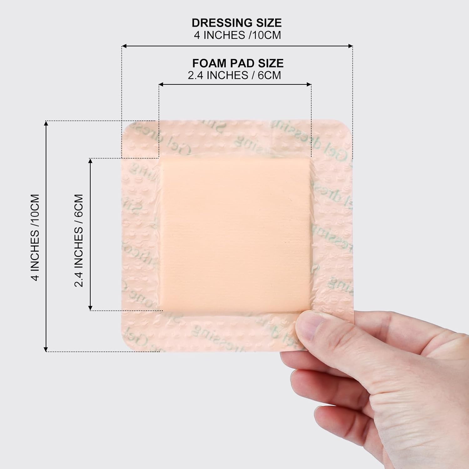 8Pcs Silicone Foam Dressing 4×4 Gentle Border, Waterproof Silicone Bandages f…