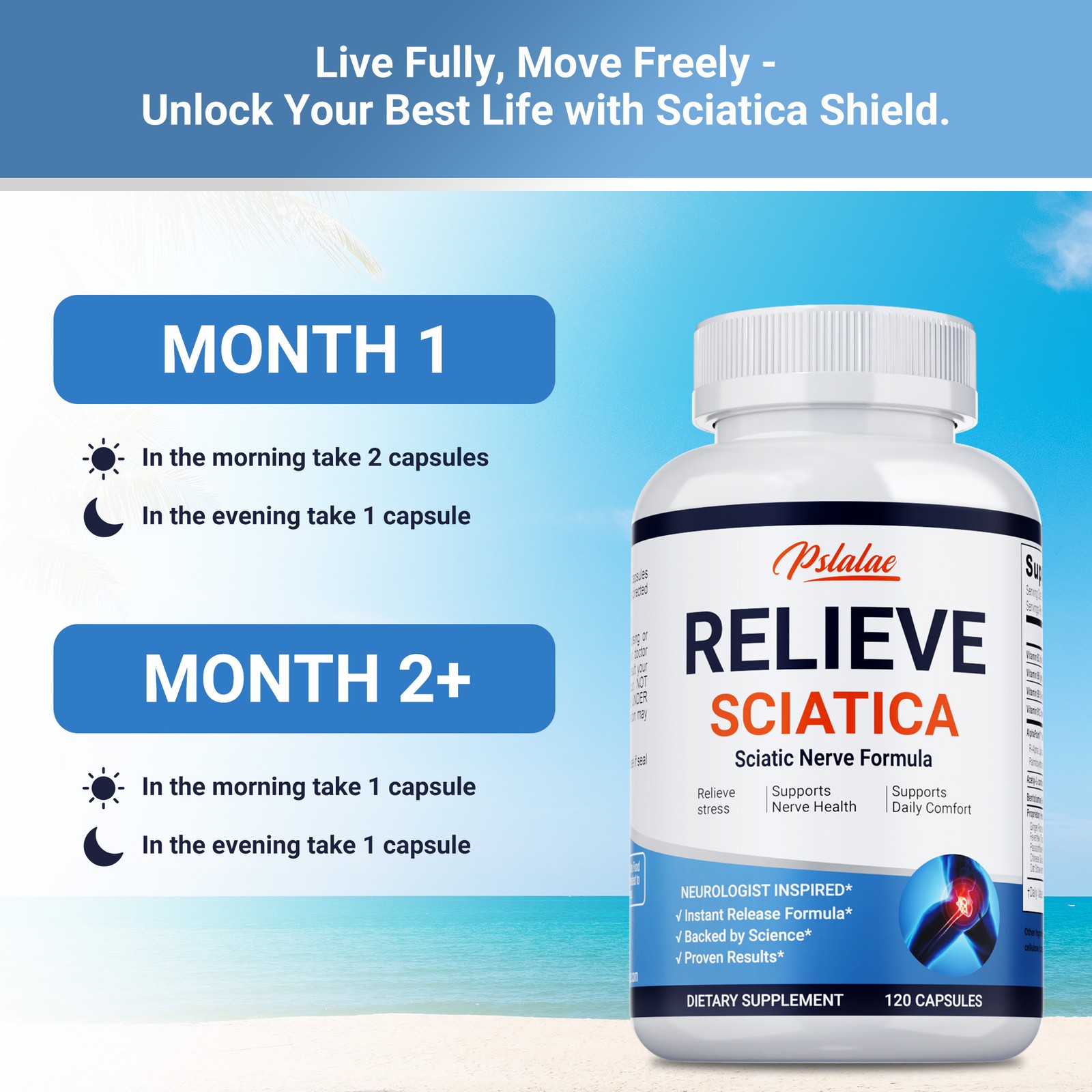 Relieve Sciatica – R-ALA – Natural Nerve Formula, Pain Relief, Anti-inflammatory