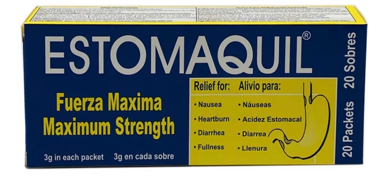 Estomaquil Maximum Strength Powder 20 Count for Nausea Heartburn Diarrhea Relief