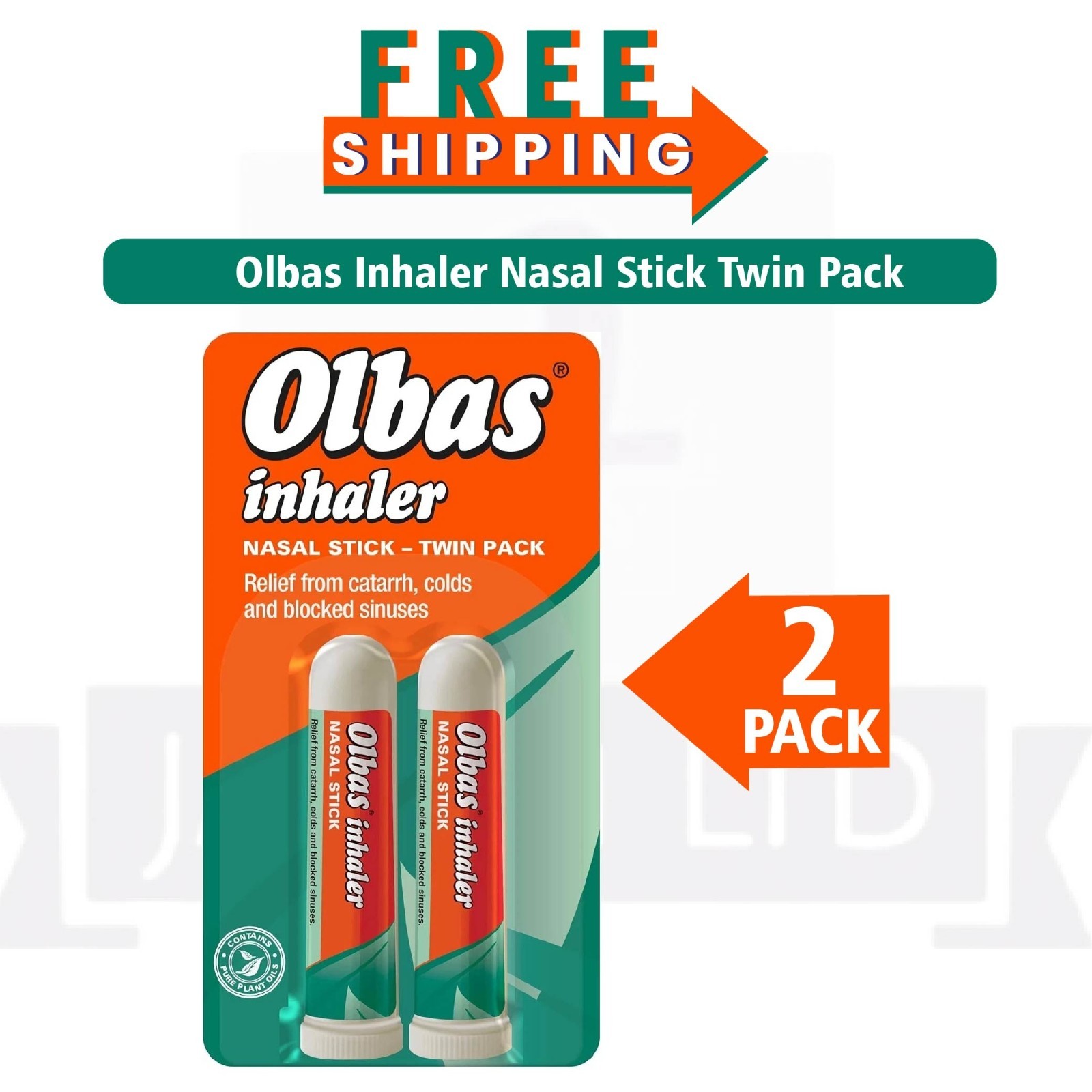 Olbas Inhaler Nasal Stick Twin Pack (4 Sticks Total) – Fast Relief – PACK OF 2