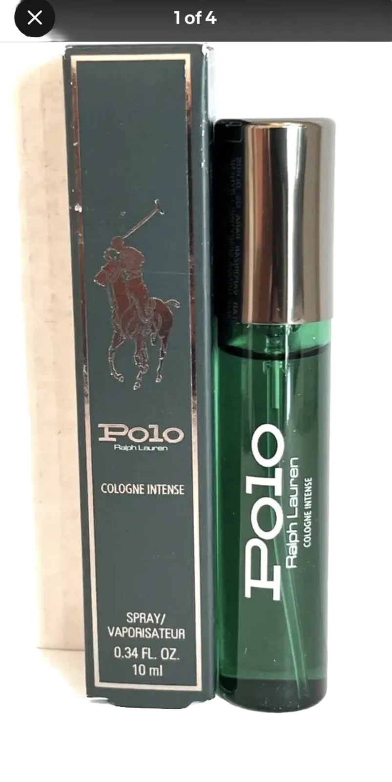 Polo Green Ralph Lauren Cologne Intense 0.34 oz 10 ml Travel Size Spray