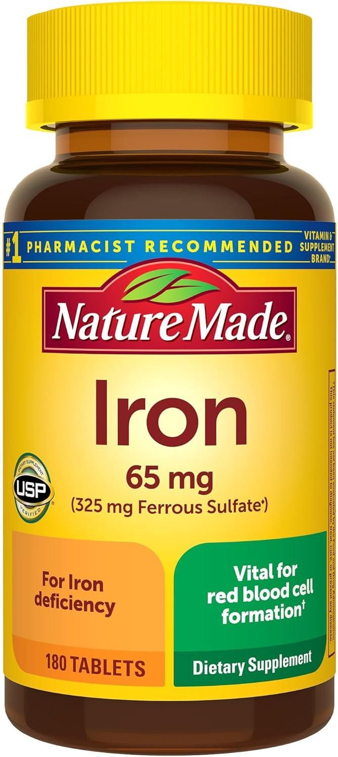 Iron 65 Mg Red Blood Cell Energy Support Healthy Cognitive Function, 180 Tabs