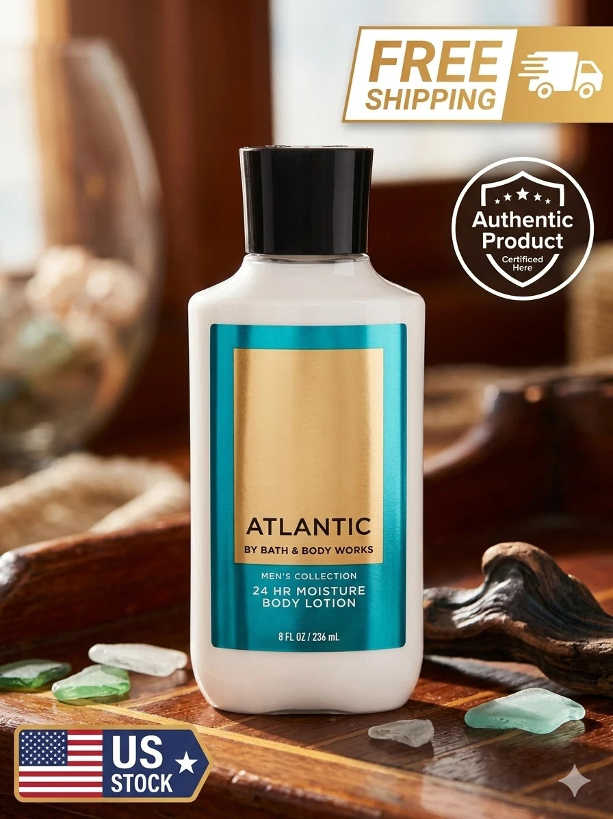 Bath Body Works Atlantic Men’s Body Lotion 8 oz Moisturizing Free Ship