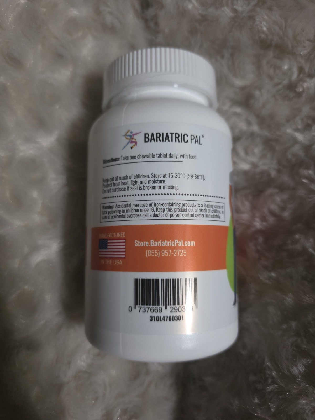 BariatricPal Multivitamin ONE A Day 45mg Iron Chewable Orange Citrus 30ct. NEW