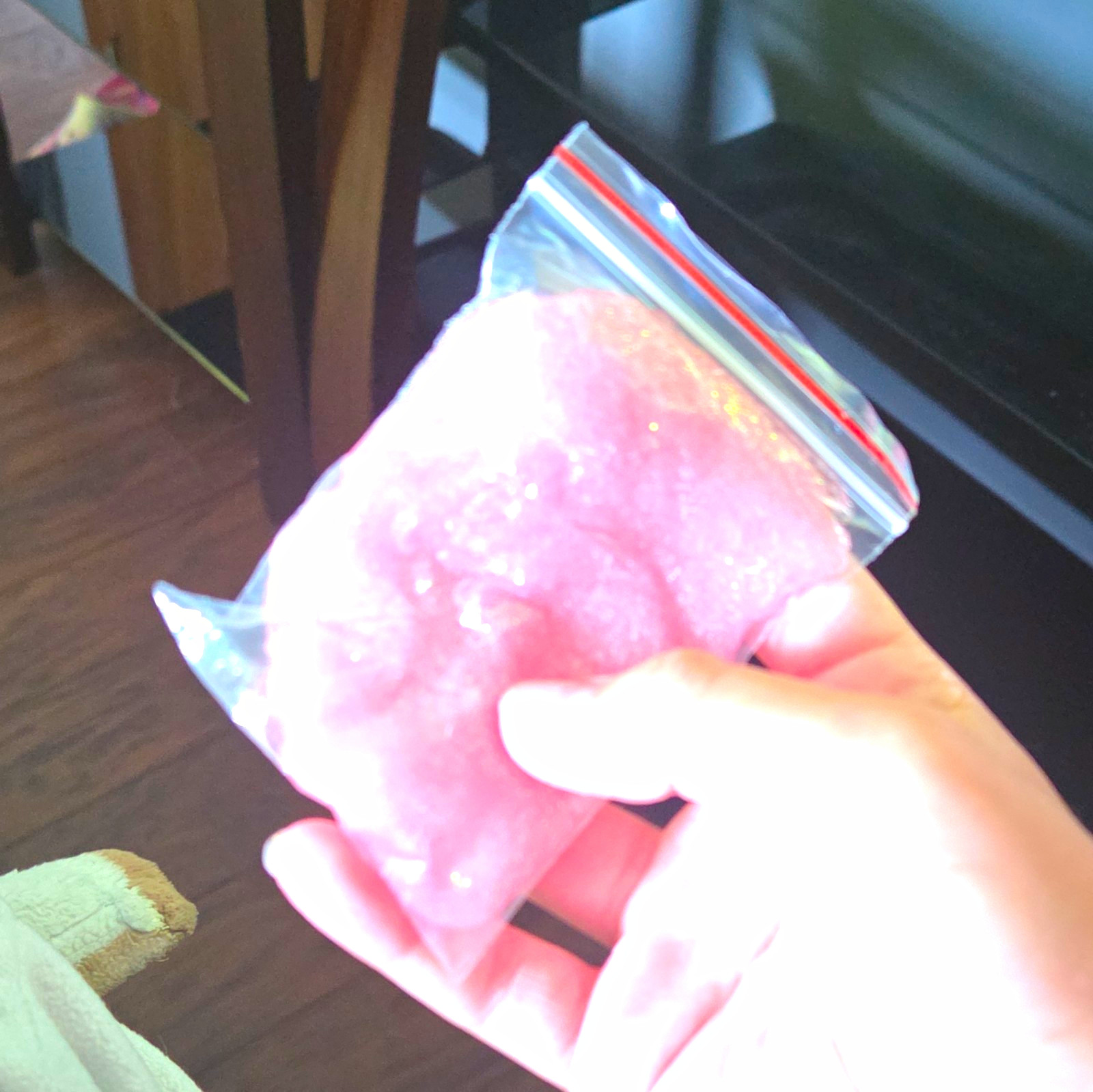Pink Glitter Exercise Slime Stress Reliever in Zip Bag 4×3 in 0.2 lb