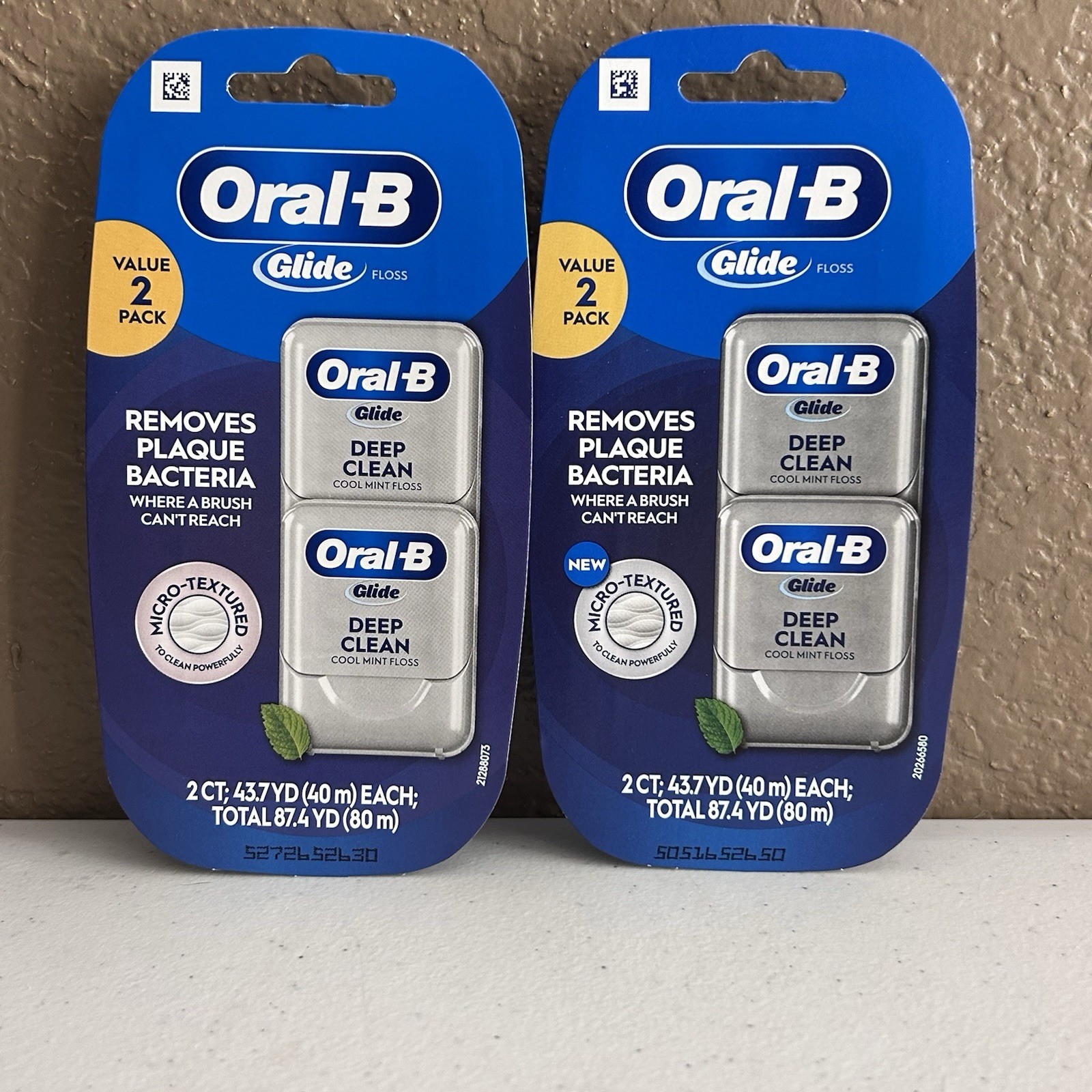 (2) Box 2 ct Oral B Glide Pro Health Deep Clean Dental Floss Cool Mint 43.7 Yard