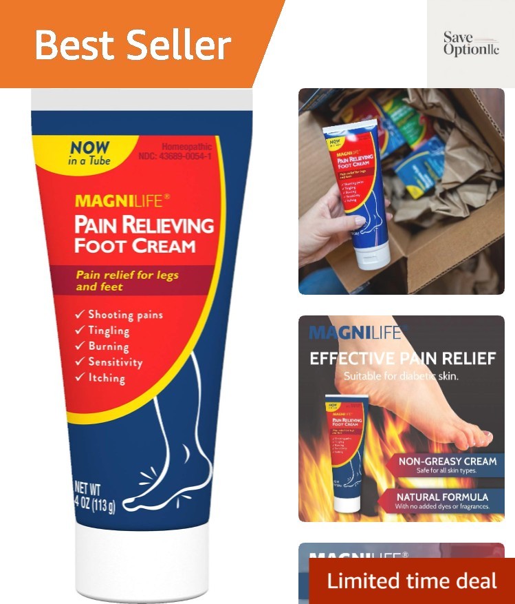 Pain Relieving Foot Cream, 4 oz Tube, Soothing Relief for Soreness, Pain, Bur…