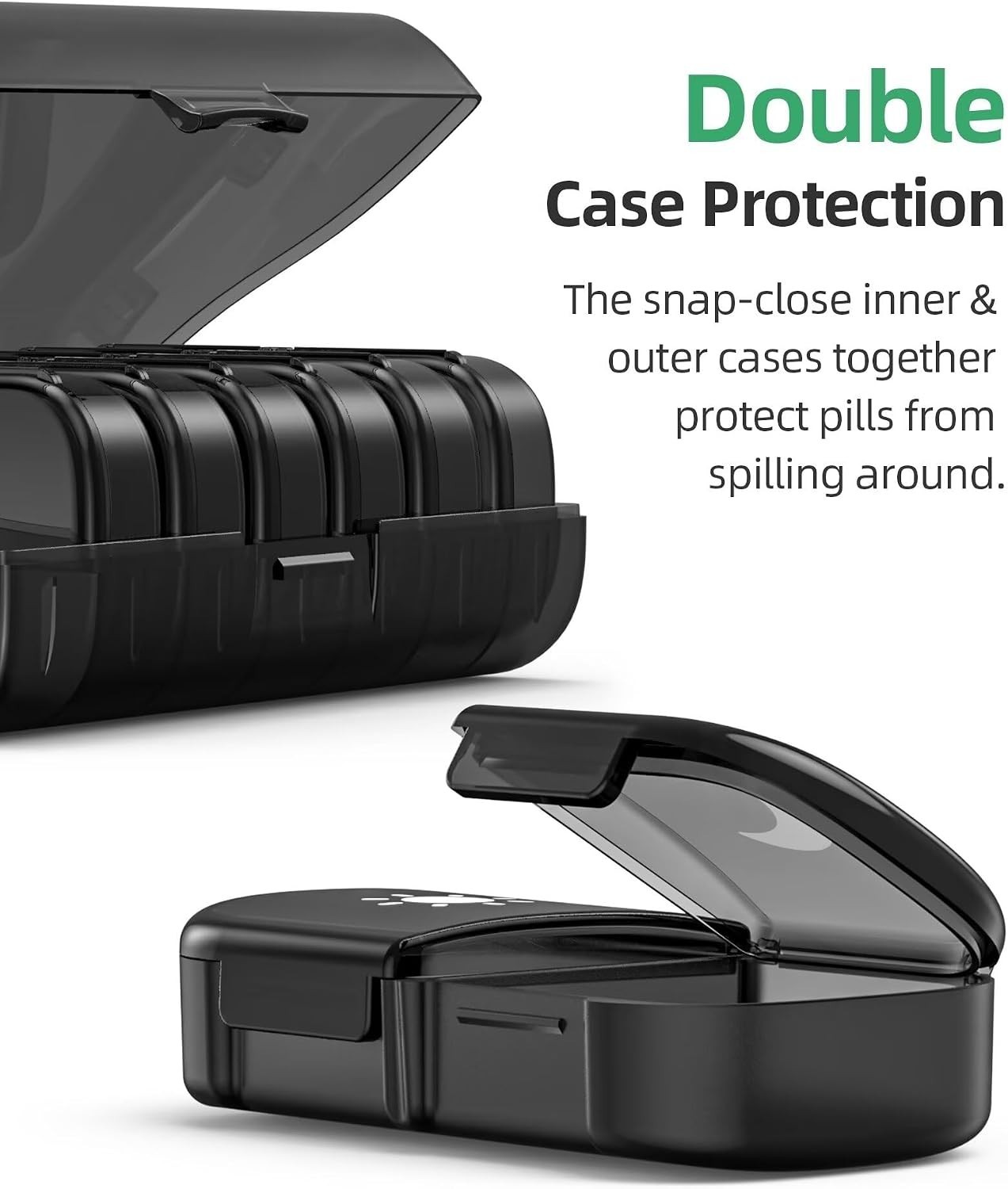 PULIV Extra Large Weekly Pill Organizer 2 Times a Day, One-Side Open Pill Box 7