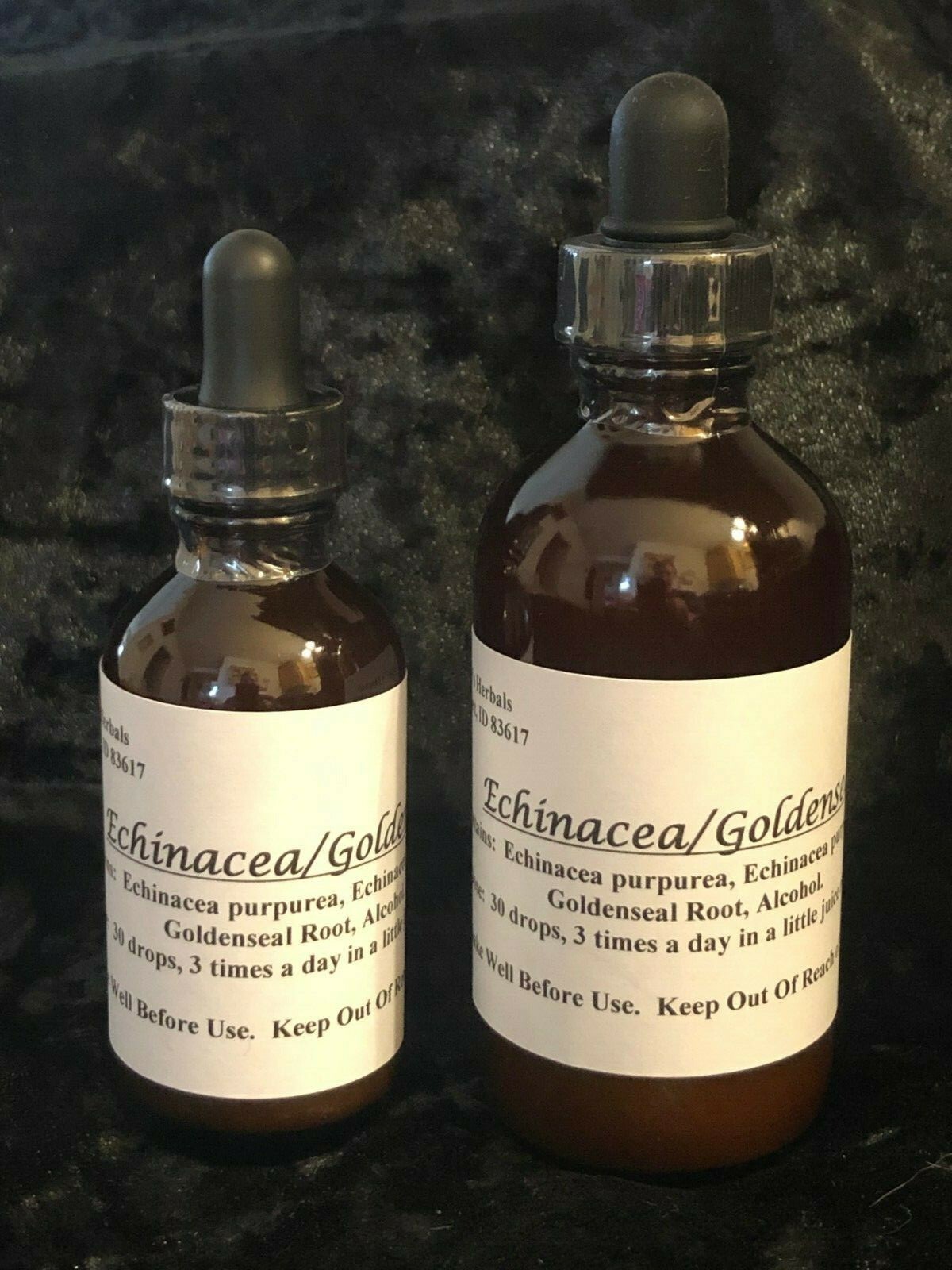 ECHINACEA GOLDENSEAL Various Size Immune Support Herbal Tincture Organic NON-GMO