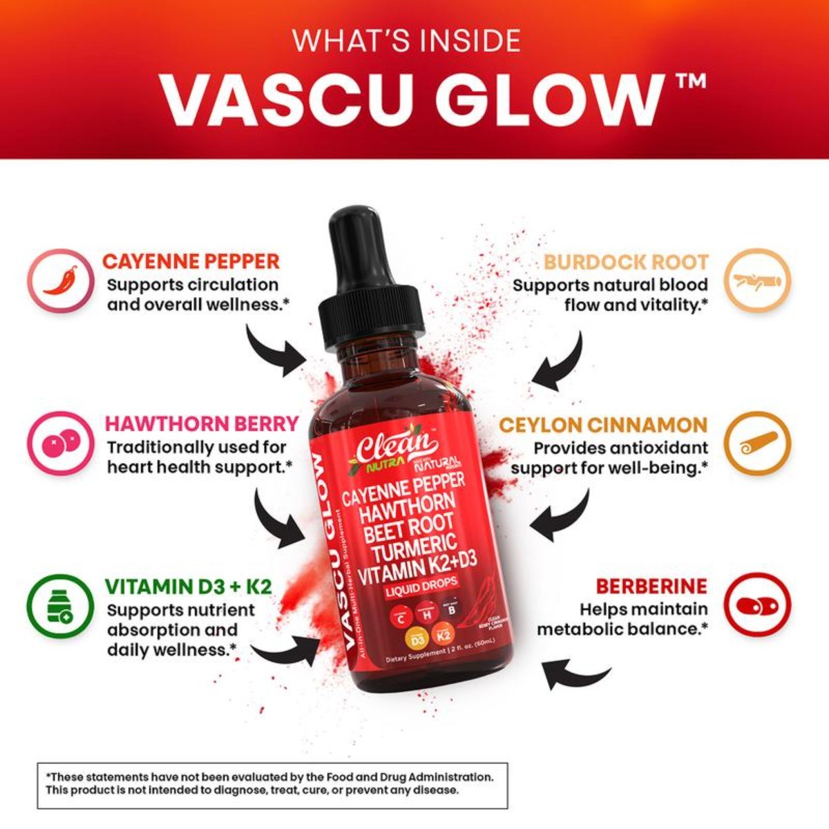 Cayenne Beet D3 Drops Liquid Complex Root, Turmeric, & with | Pepper K2 Hawthorn