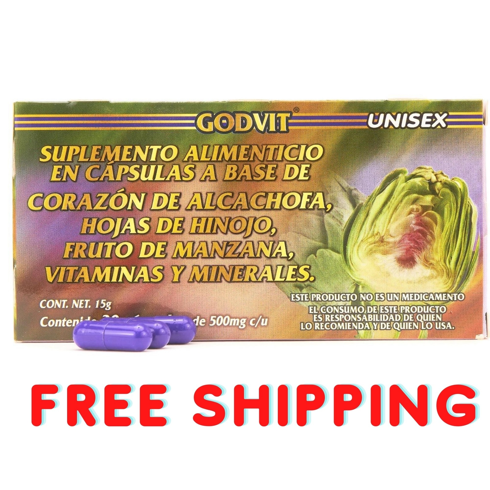 ALCACHOFA Capsulas Artichoke Diet Supplement GN+Vida 100% Original – 30 Caps