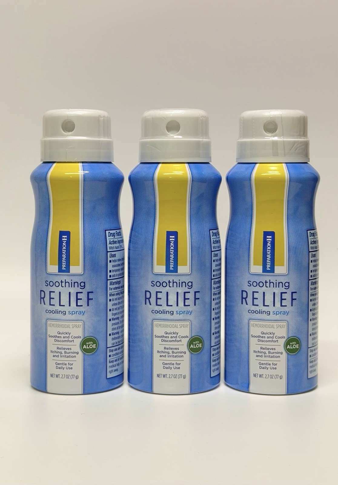 Preparation H Soothing Cooling Relief Hemorrhoidal Spray 2.7 Oz Each ( Pack 3 )