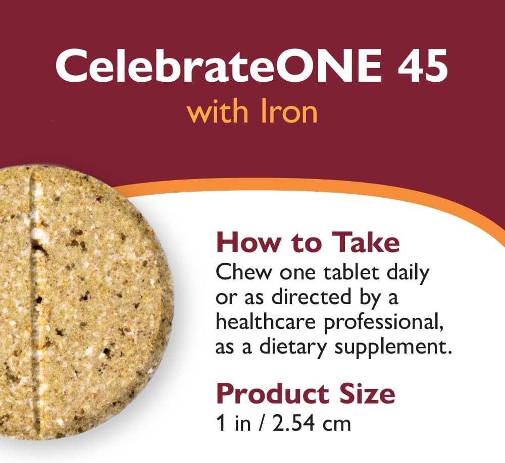 CelebrateONE 45 Bariatric Multivitamin with Iron, Once Daily Tropical Twist Chew