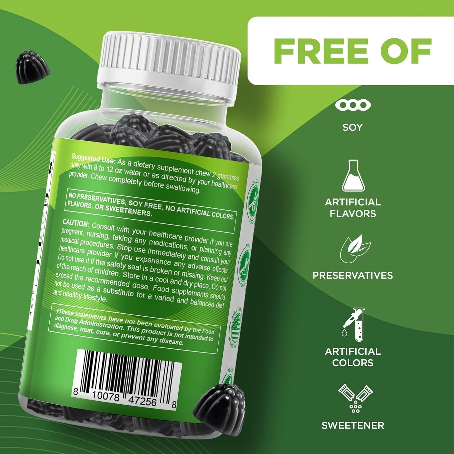 Moringa Oleifera Gummies, Sugar-Free, Antioxidant Support for Daily Vitality