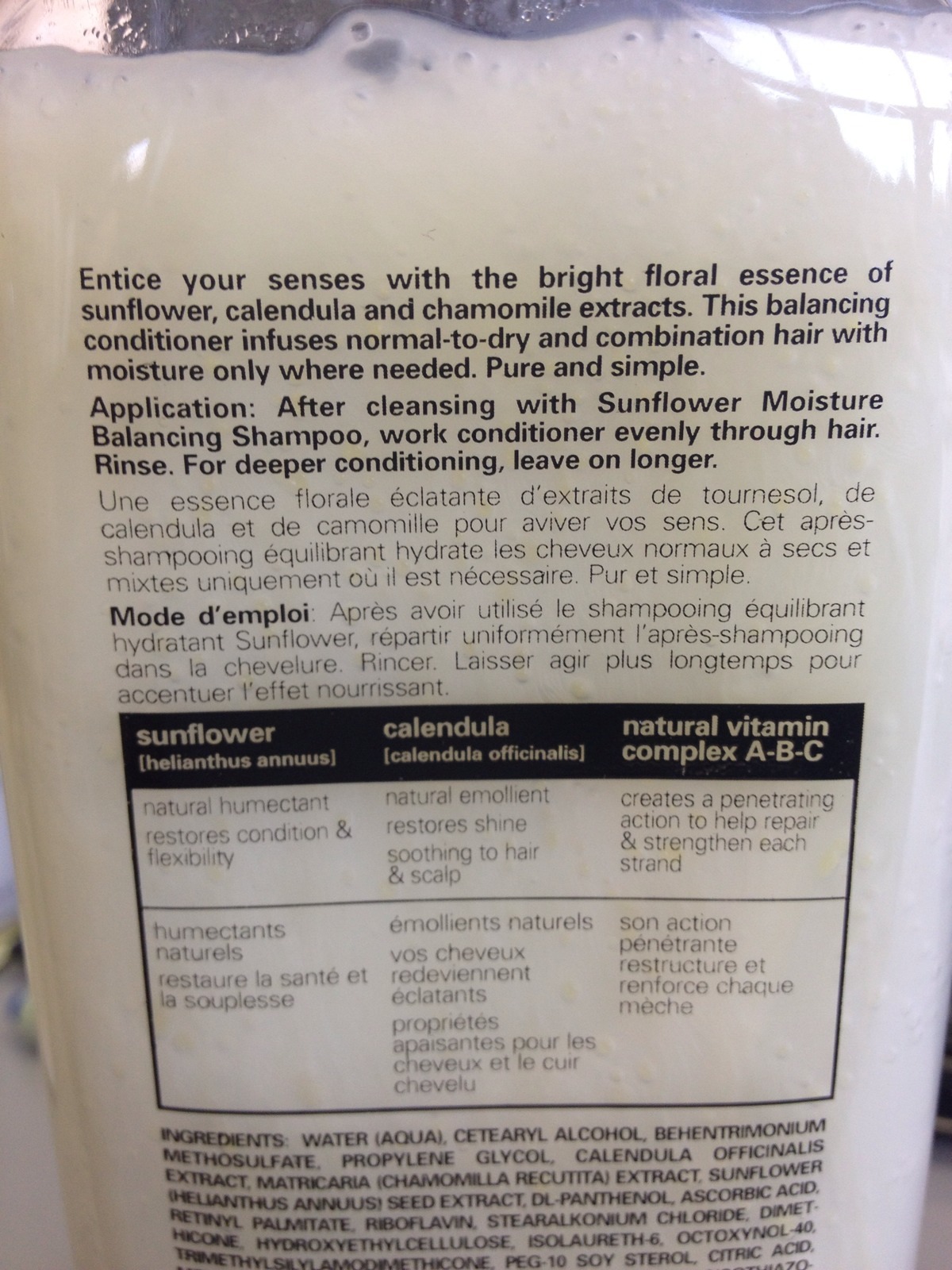 Back To Basics Sunflower Moisture Balancing Conditioner 12oz / 350ml