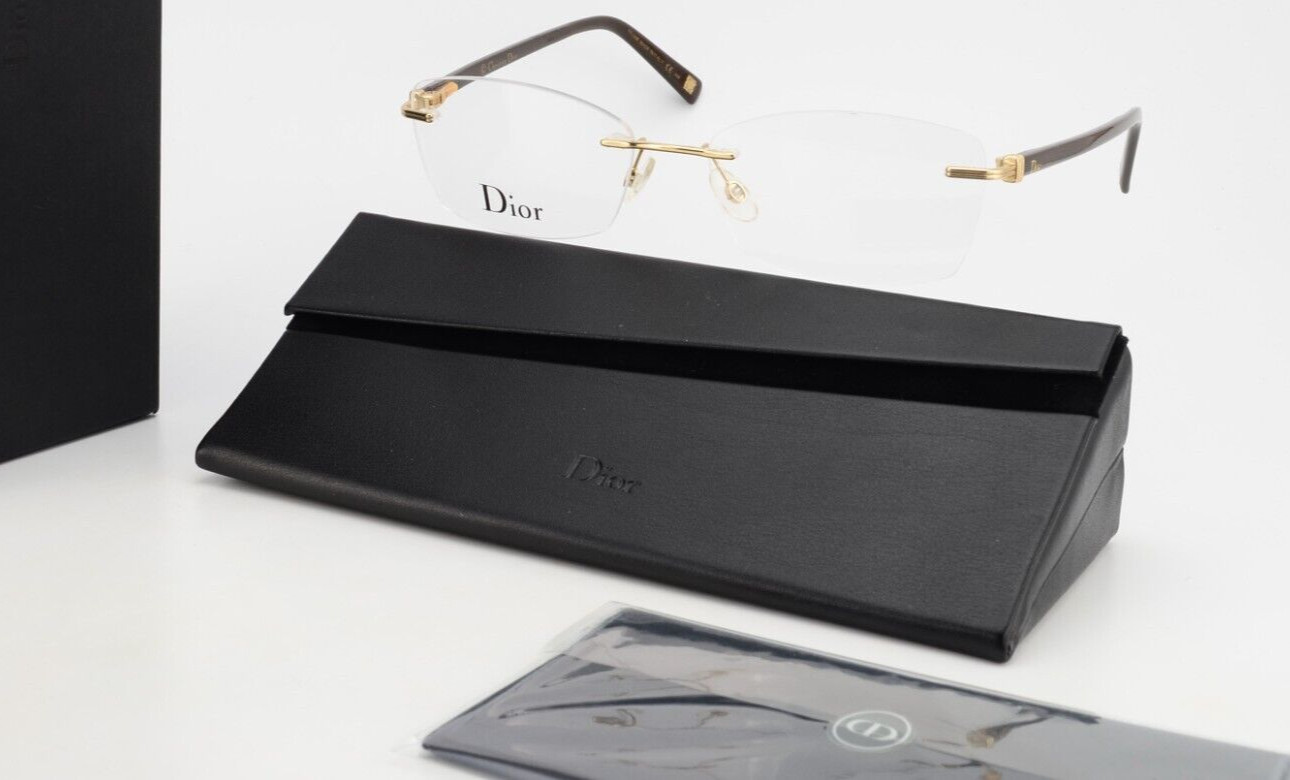 Christian Dior Glasses Frame CD3756 Y74 54-16 135 Rimless Luxury Brown Italy +