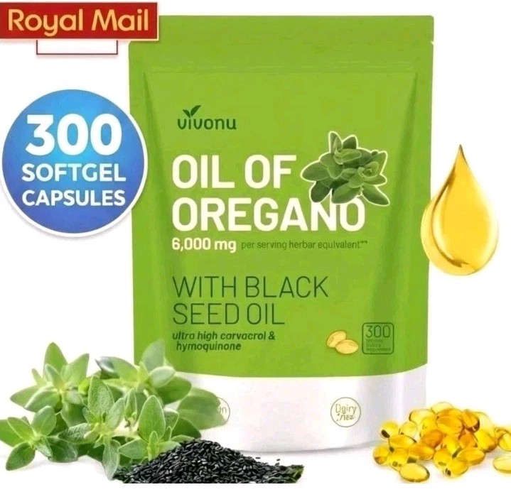 *STRONGEST* Oil Of Oregano 6000mg-300 Softgel Capsules With Black Seed Oil ,