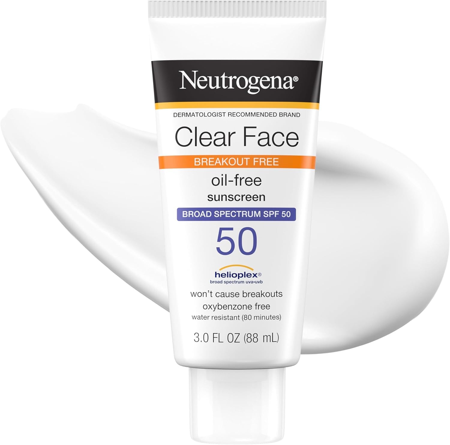 Neutrogena Clear Face Sunscreen Lotion SPF 50 for Acne-Prone Skin Broad Spectrum