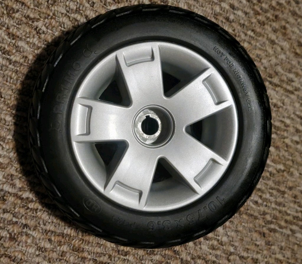 10.75×3.6 Flat-Free Black Rear Wheel Assembly Victory Pride scooter (WHL138622)