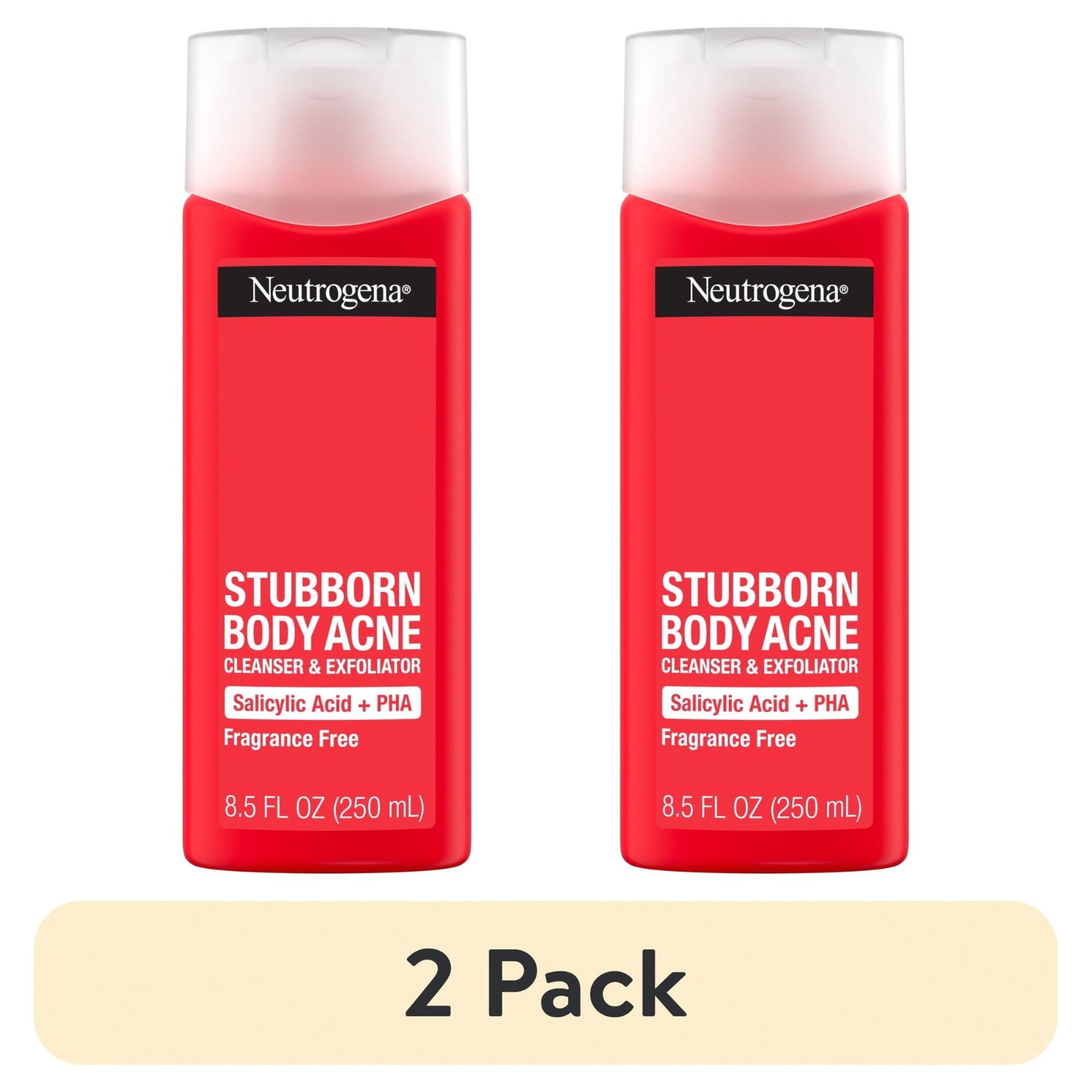 Neutrogena Acne Body Wash Stubborn Acne Cleanser 8.5 oz 2 Pack FREESHIP