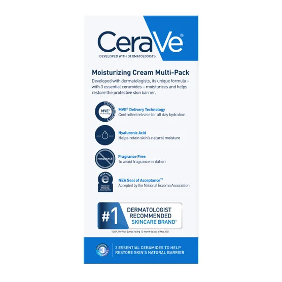 2Pack-CeraVe Moisturize Cream Interchangeable Multi-Pack 16 oz Jar with Pump x 2