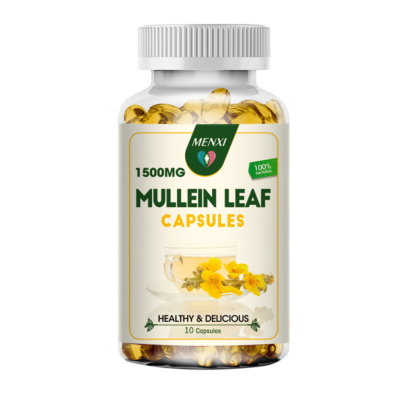 Mullein Leaf Capsules For Lung Cleansing & Detox Herbal Dietary Supplement Pills