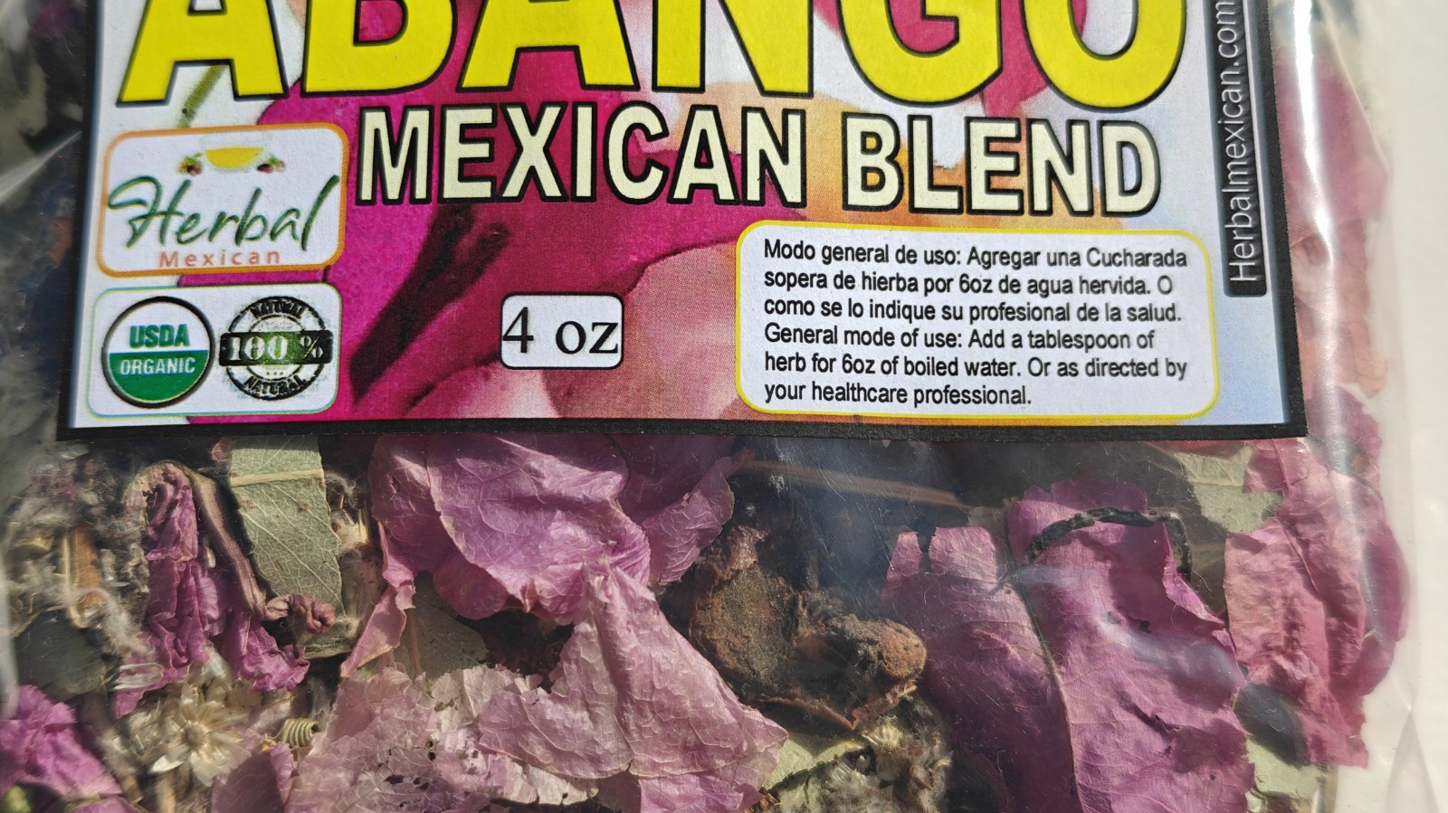 Abango 4oz, abango te/tea,tizana de abango Abango mexican blend