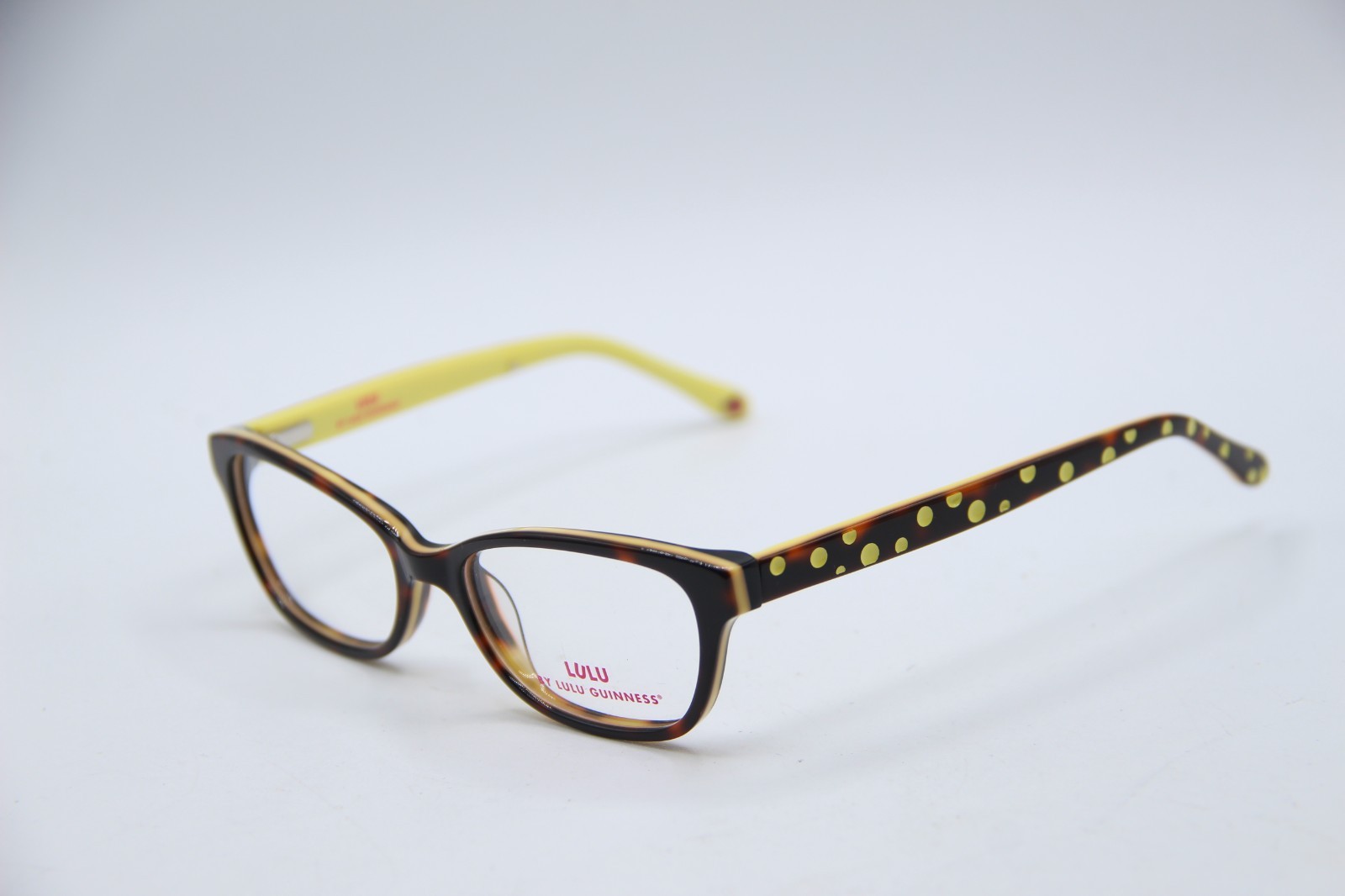 NEW LULU GUINNESS LK 006 TOR HAVANA YELLOW AUTHENTIC FRAMES EYEGLASSES 46-15