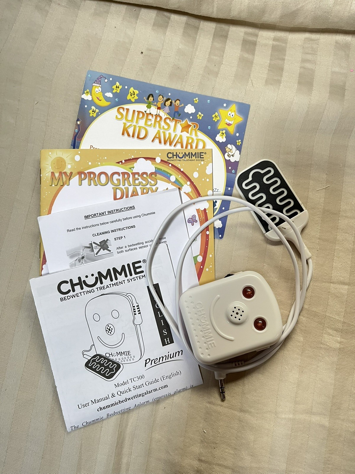 Chummie Bedwetting Alarm – Pink, Used in box, Batteries included