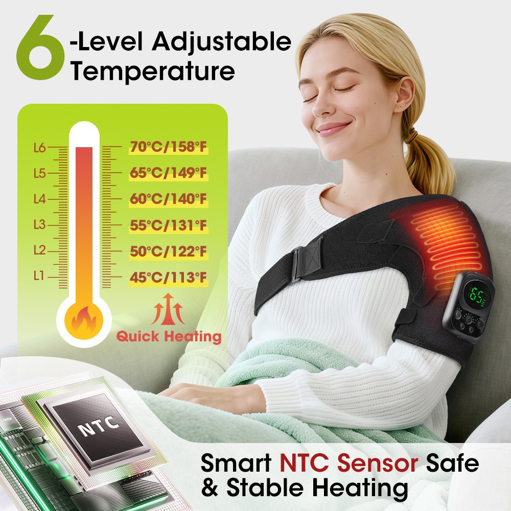 APP Control Electric Heating Vibration Massager For Shoulder Knee Pain Relief