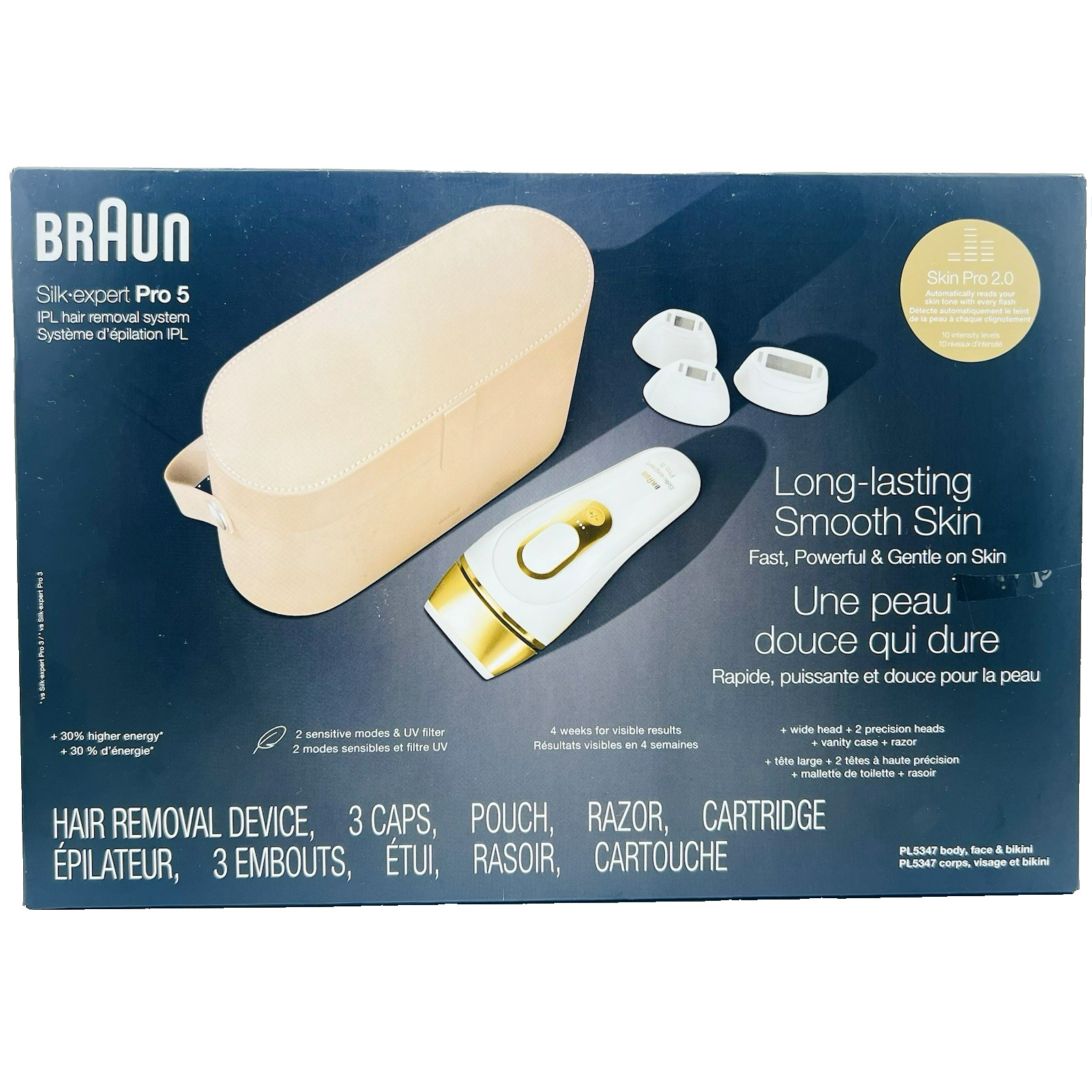 Braun Silk Expert Pro 5 IPL Hair Removal Device IPL5347 4 Heads Women Men