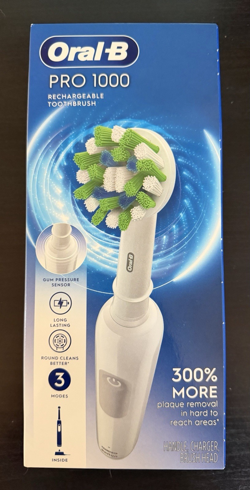 Oral-B Pro 1000 Rechargeable Electric Toothbrush w/ Gum Pressure Sensor, White
