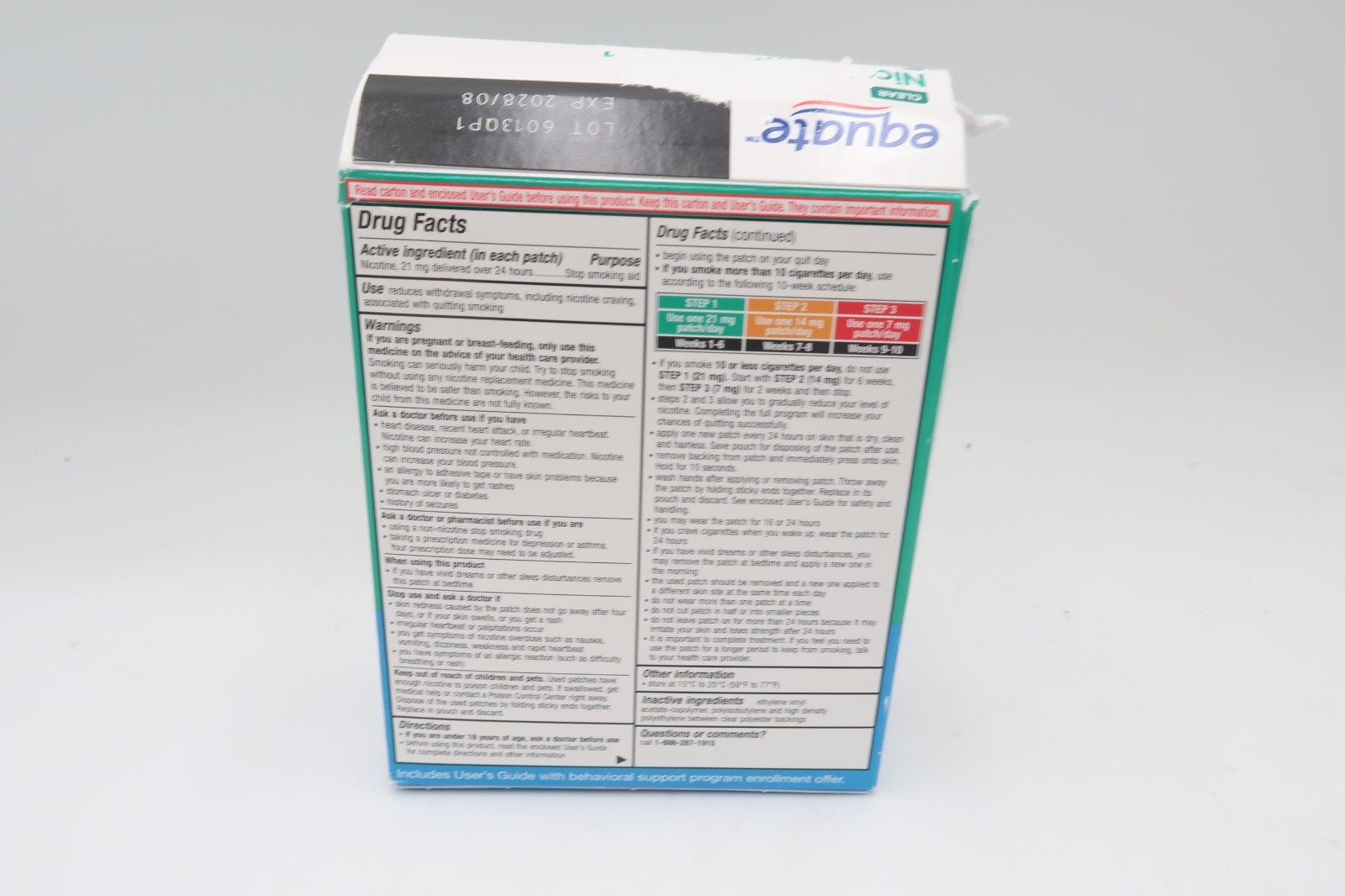 Equate Stop Smoking Patch 14 Clear Patches Step 1 – 21 mg Exp 08/2028