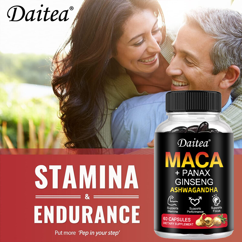 Organic Maca Root Capsules |60 Capsules | Peruvian Maca Extract for Men & Women