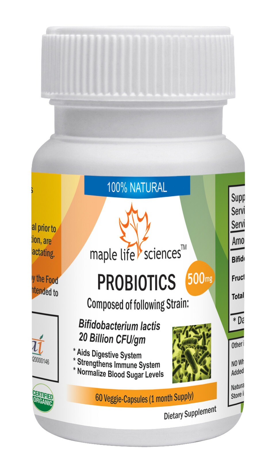 Probiotic blend of Bifidobacterium lactis 20 Billion CFU/GRAM Capsules 14