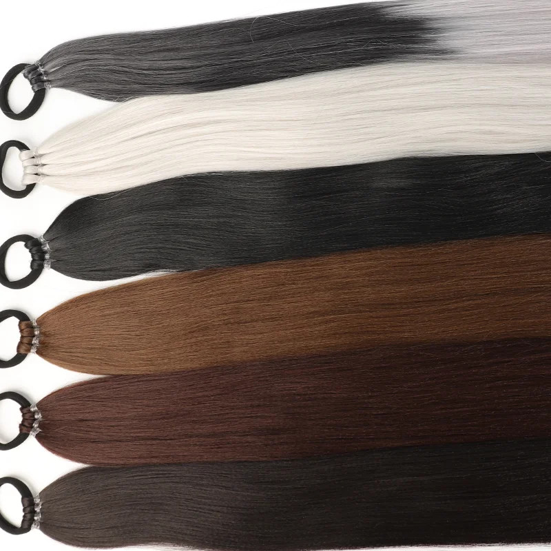 Versatile DIY Braided Ponytail Extensions Synthetic Fake Hair With Elastic Band