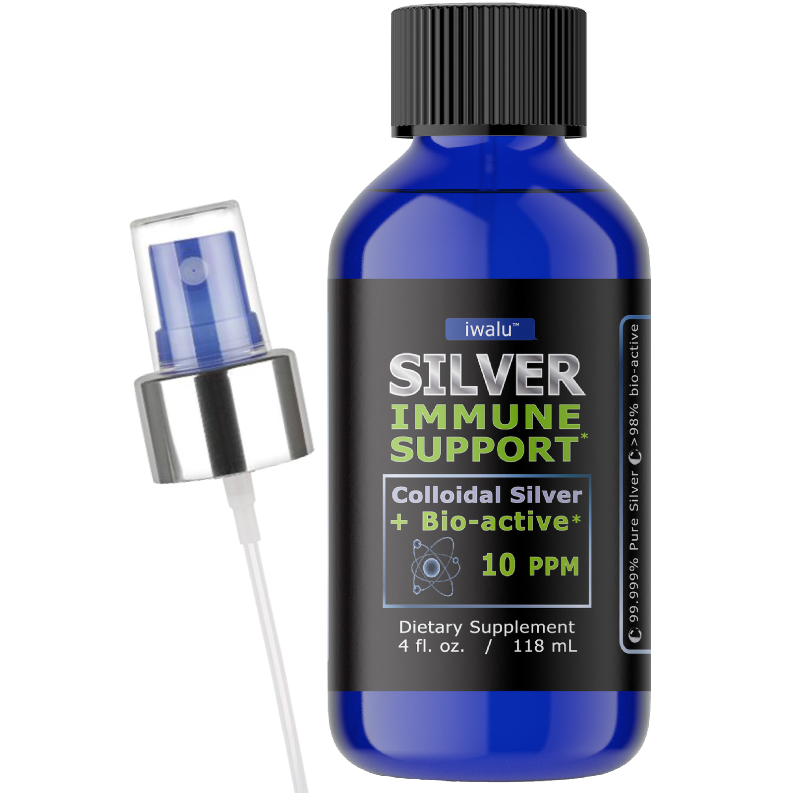 NANO SILVER COLLOIDAL SILVER Nasal Spray 4 OZ Silver Spray IMMUNE DEFENSE USA