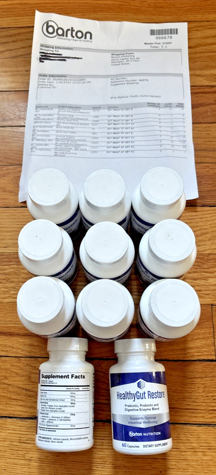 LOT OF 11!! Barton Nutrition Healthy Gut Restore Supplement 60 Capsules 10/2025