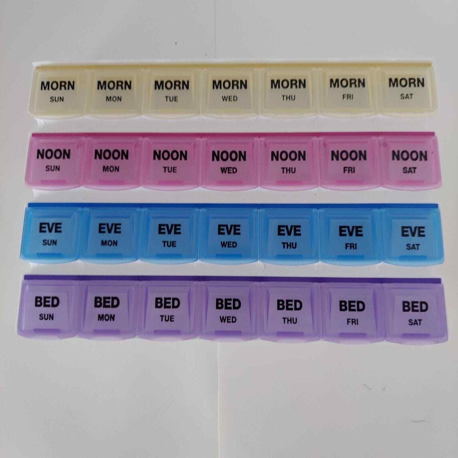 Apex 7 Day MediPlanner Pill Organizer 4 Times Per Day Medication Planning